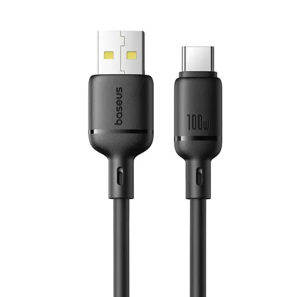 Дата кабель Baseus Silky Series OS Fast Charging USB to Type-C 100W (1m) (P10377703) — Черный — фото 1