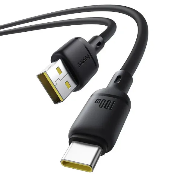 Дата кабель Baseus Silky Series OS Fast Charging USB to Type-C 100W (1m) (P10377703) — Черный — фото 3