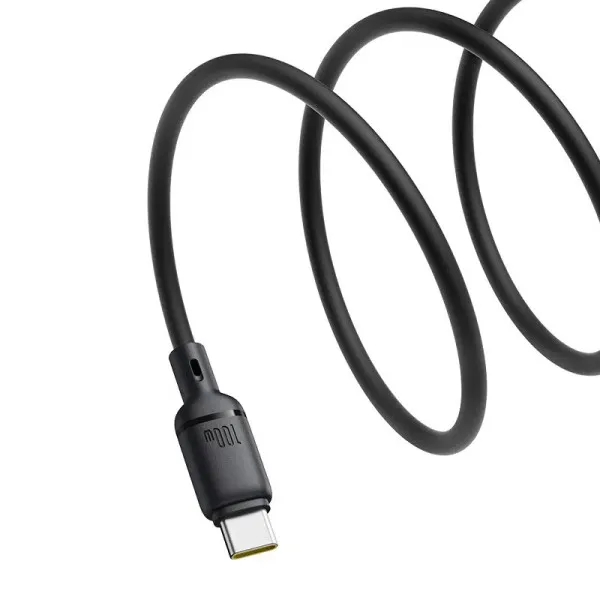 Дата кабель Baseus Silky Series OS Fast Charging USB to Type-C 100W (1m) (P10377703) — Черный — фото 4