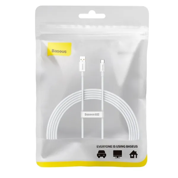 Дата кабель Baseus Superior Series Fast Charging USB to Type-C 100W (1m) (P10320102) — Белый — фото 5