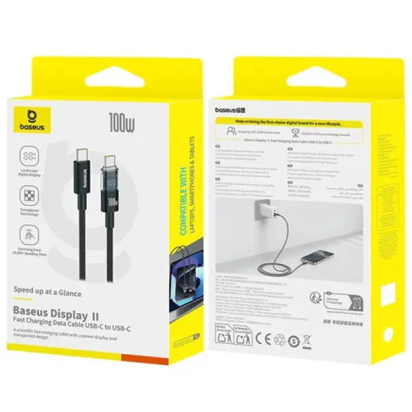 Дата кабель Baseus Display 2 Type-C to Type-C 100W (2m) (P10382702) — Чорний — фото 5