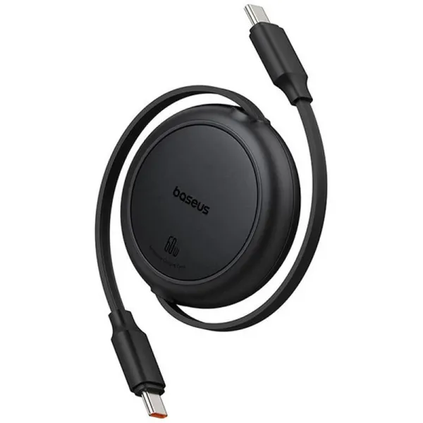Дата кабель Baseus Free2Pull Mini Retractable Type-C to Type-C 60W (1m) (P10364500) — Чорний — фото 1