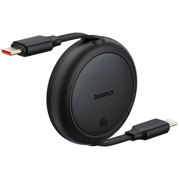Дата кабель Baseus Free2Pull Mini Retractable Type-C to Type-C 60W (1m) (P10364500) — Чорний — фото 2
