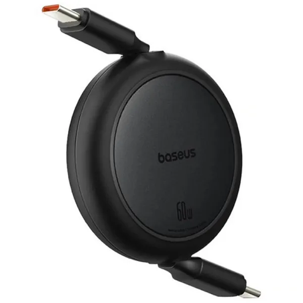 Дата кабель Baseus Free2Pull Mini Retractable Type-C to Type-C 60W (1m) (P10364500) — Чорний — фото 3
