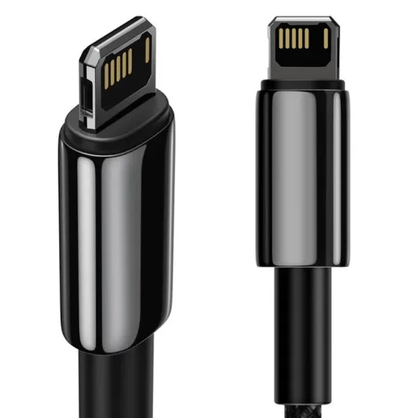 Дата кабель Baseus Tungsten Gold USB to Lightning Cable 2.4A (2m) (CALWJ-A0) — Чорний — фото 3