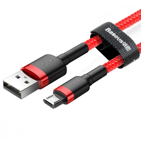 Дата кабель Baseus Cafule USB to MicroUSB Cable 2.4A (1m) (CAMKLF-B) — Красный — фото 3 Дата кабель Baseus Cafule USB to MicroUSB Cable 2.4A (1m) (CAMKLF-B) — Красный — фото 3