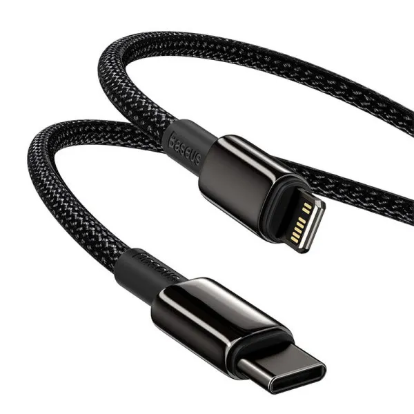 Дата кабель Baseus Tungsten Gold Type-C to Lightning PD 20W (2m) (CATLWJ) — Черный — фото 3