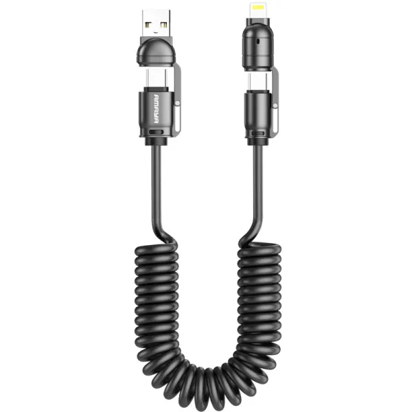 Дата кабель Amaya ACD-330 4in1 Type-C/USB to Lightning/Type-C 240W (2m) — Чорний — фото 1