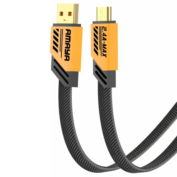 Дата кабель Amaya M33 USB to MicroUSB 2.4A (1.2m) — Жовтий — фото 1