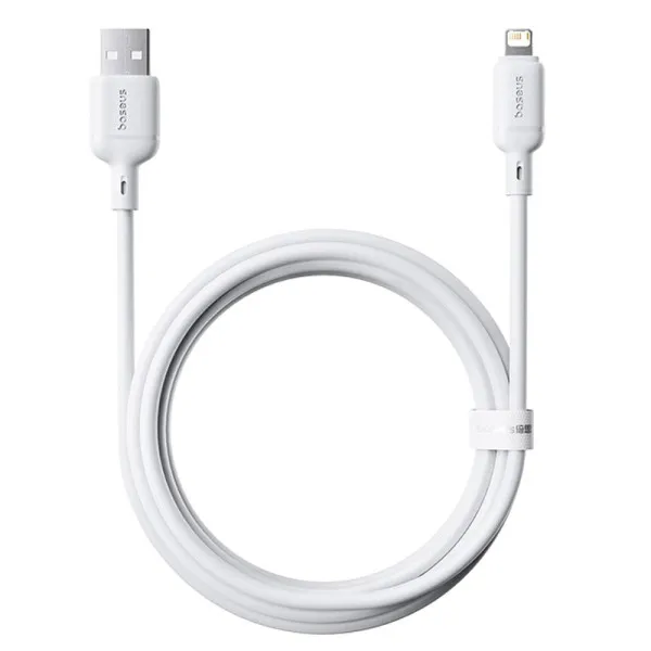 Дата кабель Baseus Silky Series OS Fast Charging USB to Lightning 2.4A (1m) (P1037770) — Білий — фото 2