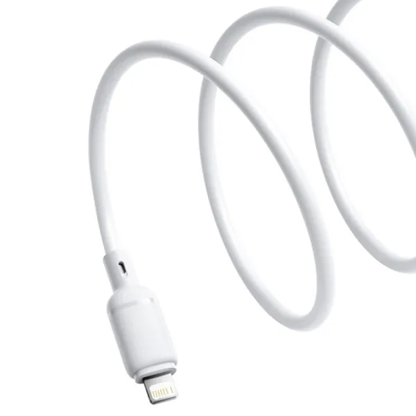 Дата кабель Baseus Silky Series OS Fast Charging USB to Lightning 2.4A (1m) (P1037770) — Білий — фото 3