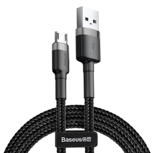Дата кабель Baseus Cafule USB to MicroUSB Cable 2.4A (1m) (CAMKLF-B) — Серый — фото 1