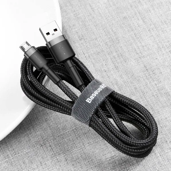 Дата кабель Baseus Cafule USB to MicroUSB Cable 2.4A (1m) (CAMKLF-B) — Серый — фото 4