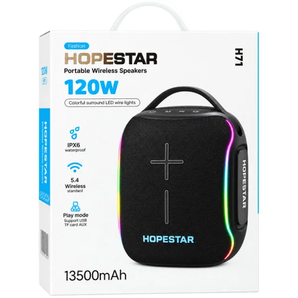 Bluetooth колонка Hopestar H71 120W — Черный — фото 5