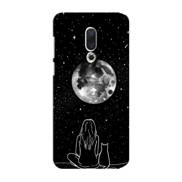 Чехол с принтом «Девушка с котом» для Meizu 15 Plus