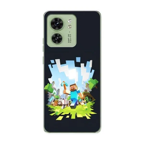 Чохол з принтом «персонажі Minecraft» для Motorola Edge 40