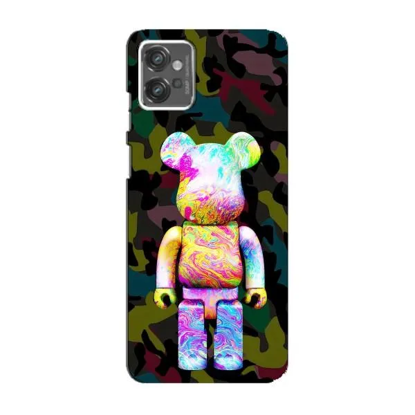 Чехол с принтом «Яркий Bearbrick» для Motorola MOTO G32