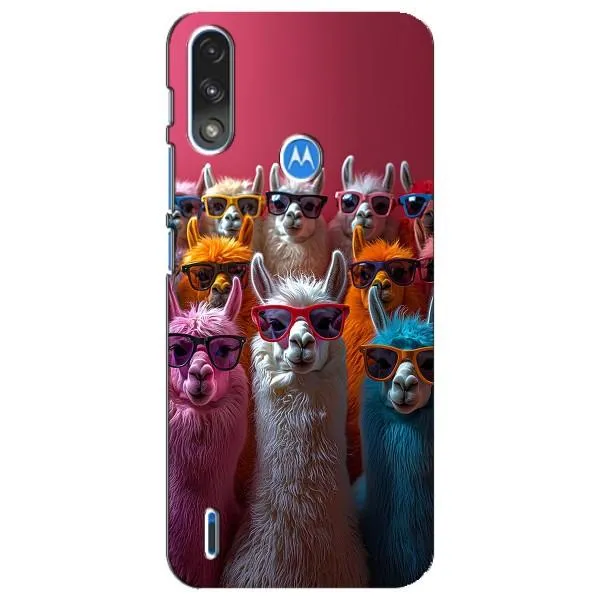 Чехол с принтом «Ламы в очках» для Motorola E7 Power Чехол с принтом «Ламы в очках» для Motorola E7 Power