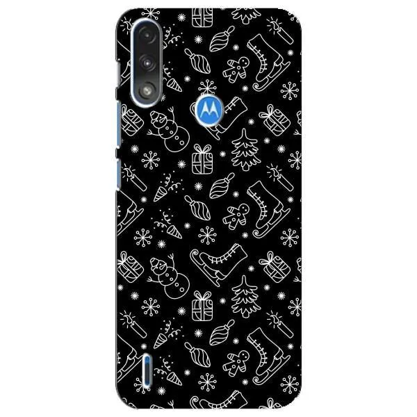 Чехол с принтом «Новогодний фон» для Motorola E7 Power