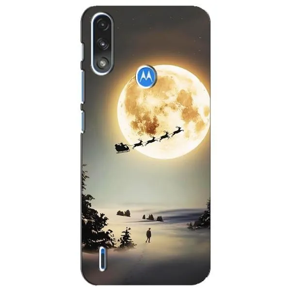 Чехол с принтом «Санта на луне» для Motorola E7 Power