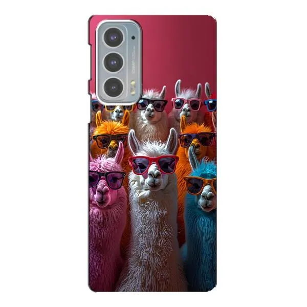 Чехол с принтом «Ламы в очках» для Motorola Edge 20