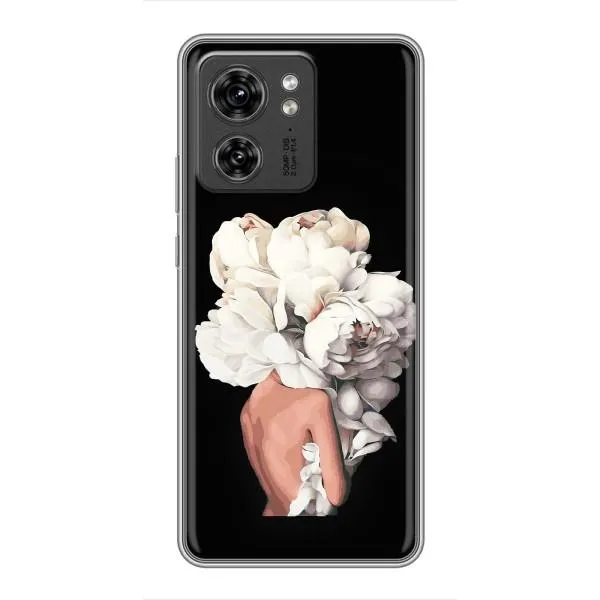 Чехол с принтом «Белые цветы» для Motorola Edge 40 Pro