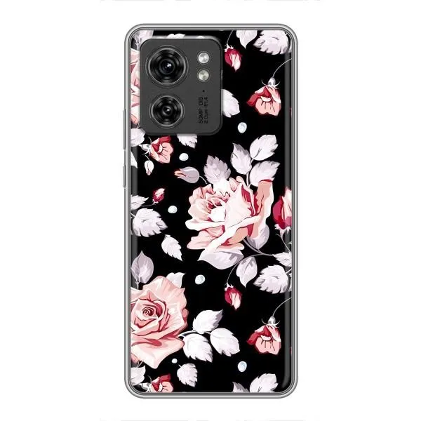 Чехол с принтом «Цветочки на черном» для Motorola Edge 40 Pro