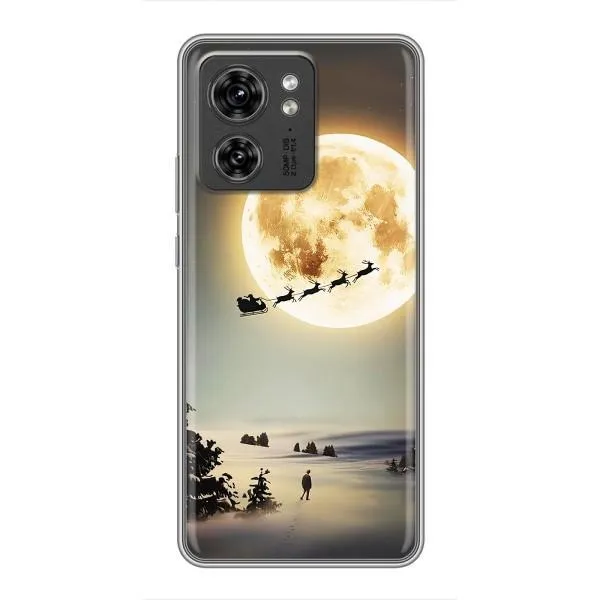 Чехол с принтом «Санта на луне» для Motorola Edge 40 Pro