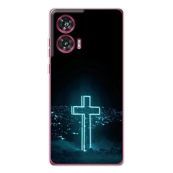Чехол с принтом «Крест и город» для Motorola Edge 50 Fusion
