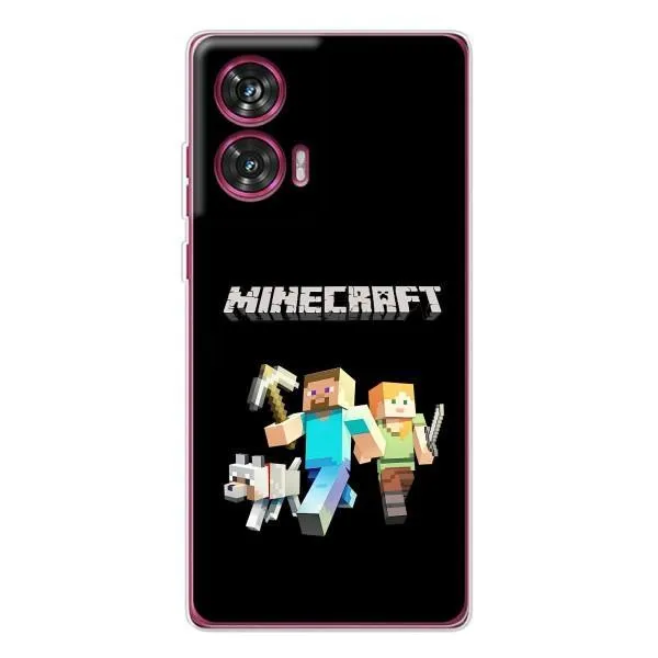 Чехол с принтом «герои Minecraft» для Motorola Edge 50 Fusion