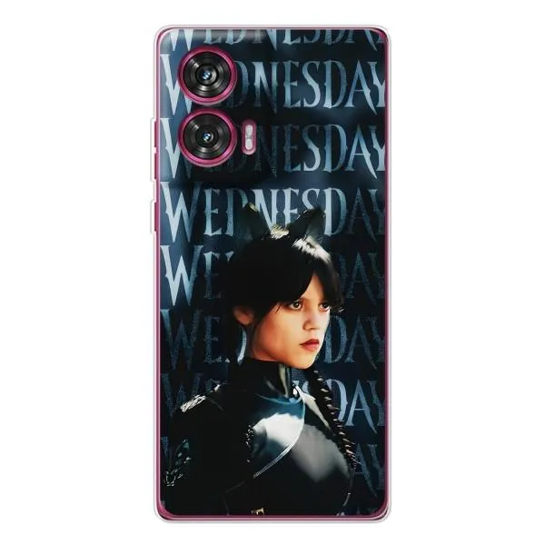 Чехол с принтом «Уэнздей кошка» для Motorola Edge 50 Fusion