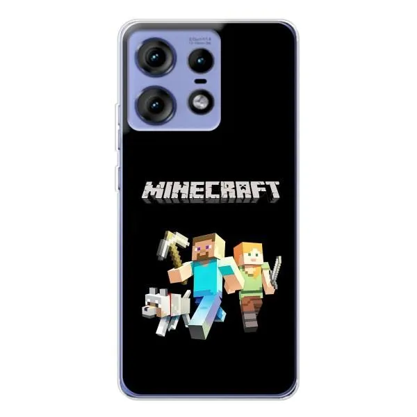 Чехол с принтом «герои Minecraft» для Motorola Edge 50 Pro