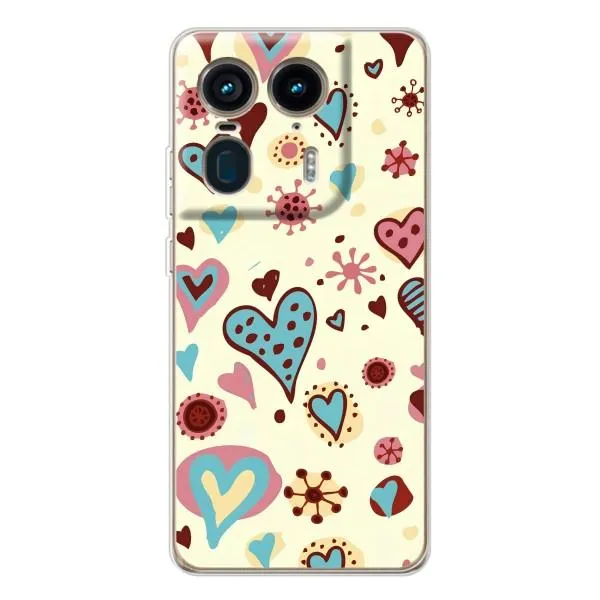 Чехол с принтом «Сердечки» для Motorola Edge 50 Ultra