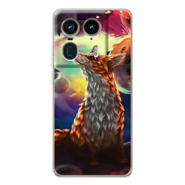 Чехол с принтом «Лисица в космосе» для Motorola Edge 50 Ultra
