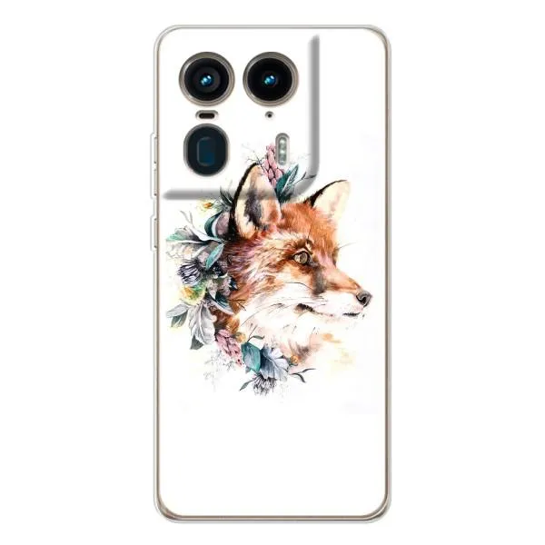 Чехол с принтом «Лисичка в цветочках» для Motorola Edge 50 Ultra