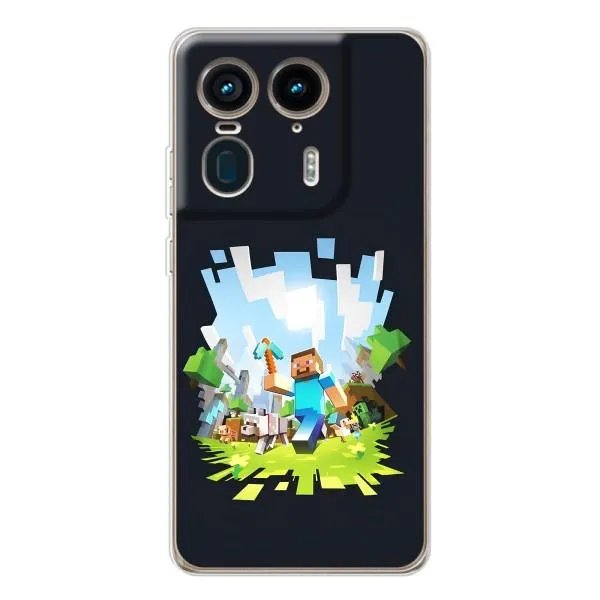 Чехол с принтом «персонажи Minecraft» для Motorola Edge 50 Ultra Чехол с принтом «персонажи Minecraft» для Motorola Edge 50 Ultra