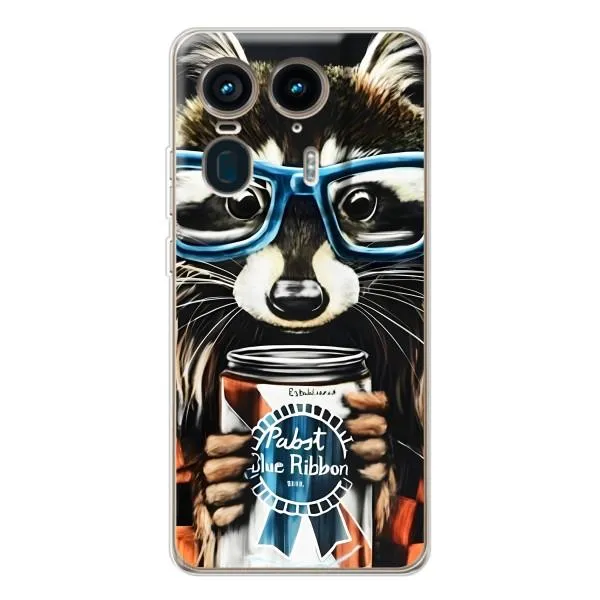 Чехол с принтом «Енот с банкой» для Motorola Edge 50 Ultra