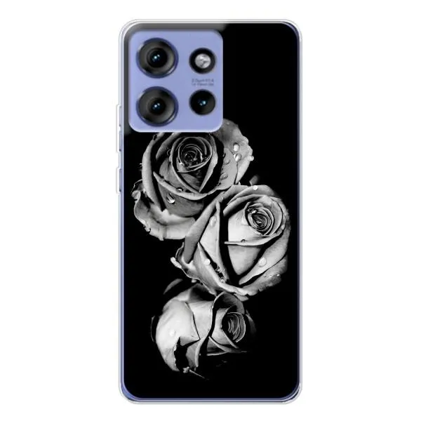 Чехол с принтом «Черная роза» для Motorola Edge 50