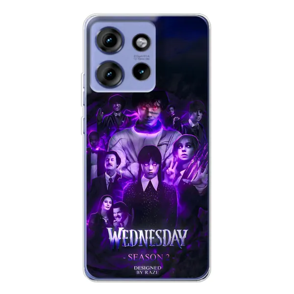 Чехол с принтом «Фиолетовая магия Уэнздей» для Motorola Edge 50