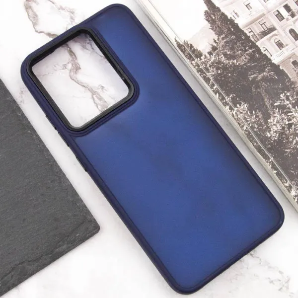 Чехол TPU+PC Lyon Frosted для Motorola Edge 60 Fusion — Темно-синий — фото 4