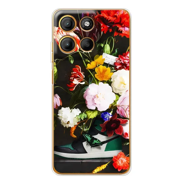 Чехол с принтом «Nike цветы» для Motorola Edge 60 Fusion