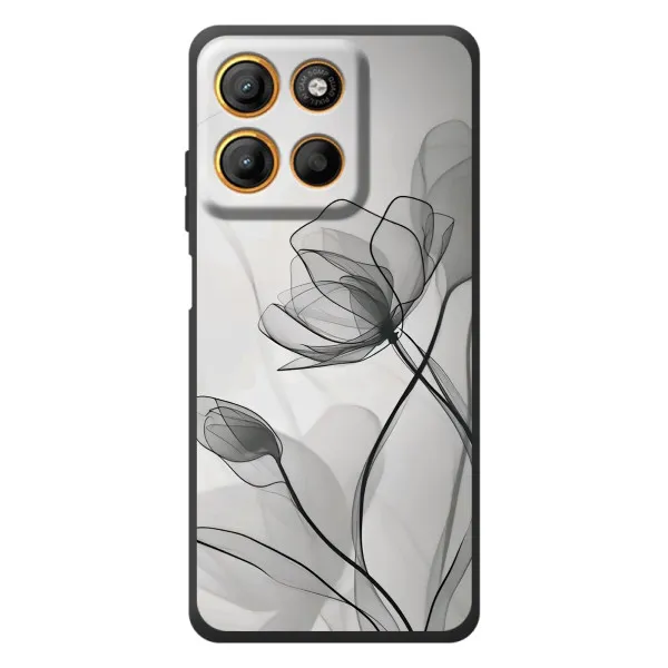 Чехол с принтом «Черные цветы» для Motorola Edge 60 Neo Чехол с принтом «Черные цветы» для Motorola Edge 60 Neo