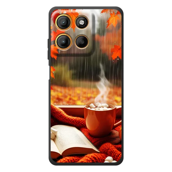 Чехол с принтом «Кофе и дождь» для Motorola Edge 60 Neo