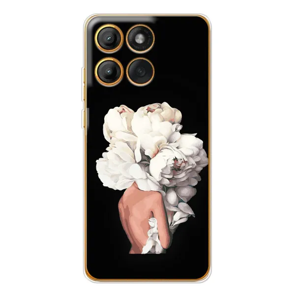 Чехол с принтом «Белые цветы» для Motorola Edge 60 Pro