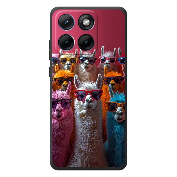 Чохол з принтом «Лами в окулярах» для Motorola Edge 70 Fusion Plus