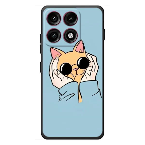 Чехол с принтом «Котик в очках» для Motorola Edge 70 Pro