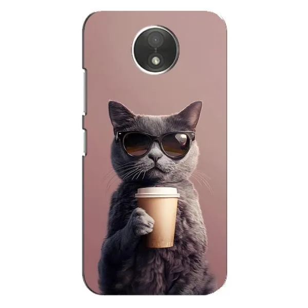 Чехол с принтом «Кот с кофе» для Motorola Moto C (XT1750)