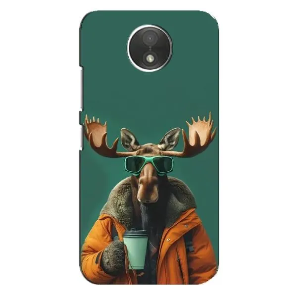Чехол с принтом «Лось с кофе» для Motorola Moto C (XT1750)