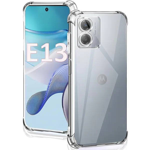 TPU чехол GETMAN Ease logo усиленные углы Full Camera для Motorola Moto E13 — Прозрачный — фото 1 TPU чехол GETMAN Ease logo усиленные углы Full Camera для Motorola Moto E13 — Прозрачный — фото 1