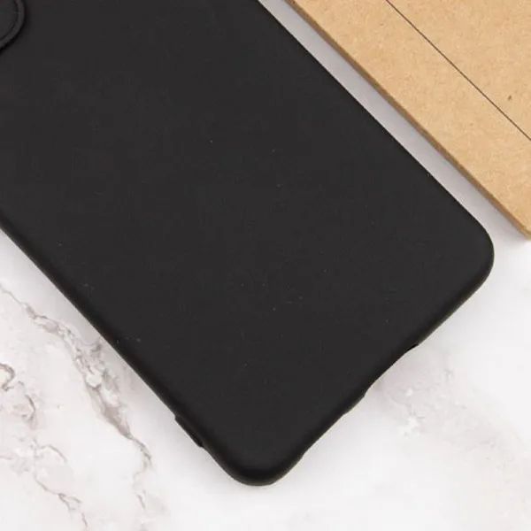 Чехол TPU GETMAN Liquid Silk Full Camera для Motorola Moto E13 — Черный — фото 4